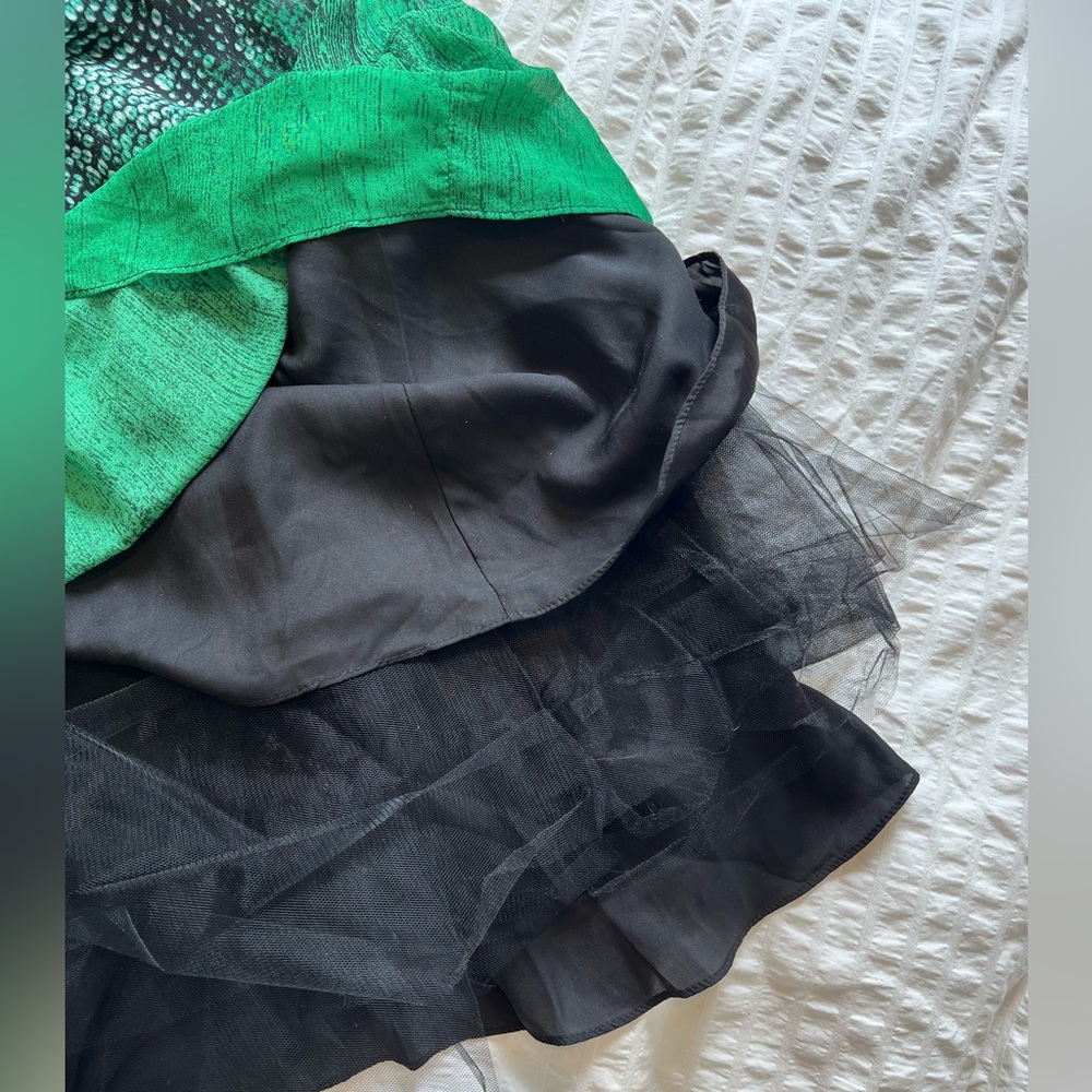 Anthropologie Moulinette Soeurs Vernalis green maxi dress strapless snakeskin 4P - Picture 15 of 16